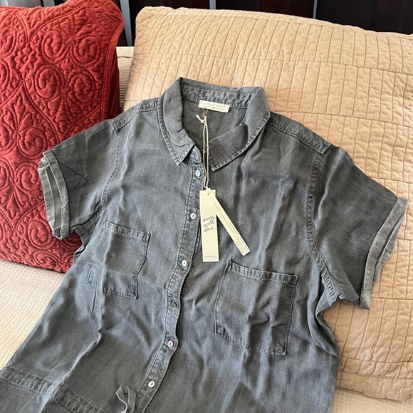 LOVESTITCH Drawstring Waist Shirtdress - Picture 6 of 6